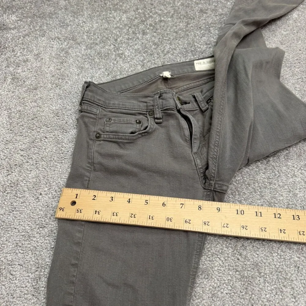 Rag & Bone The Dre Slim Boyfriend Denim Jeans Womens 24 Aged Sage Gray Stretch